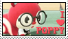 a deiantart stamp of poppy from animal crossing, a small red and white squirrel
